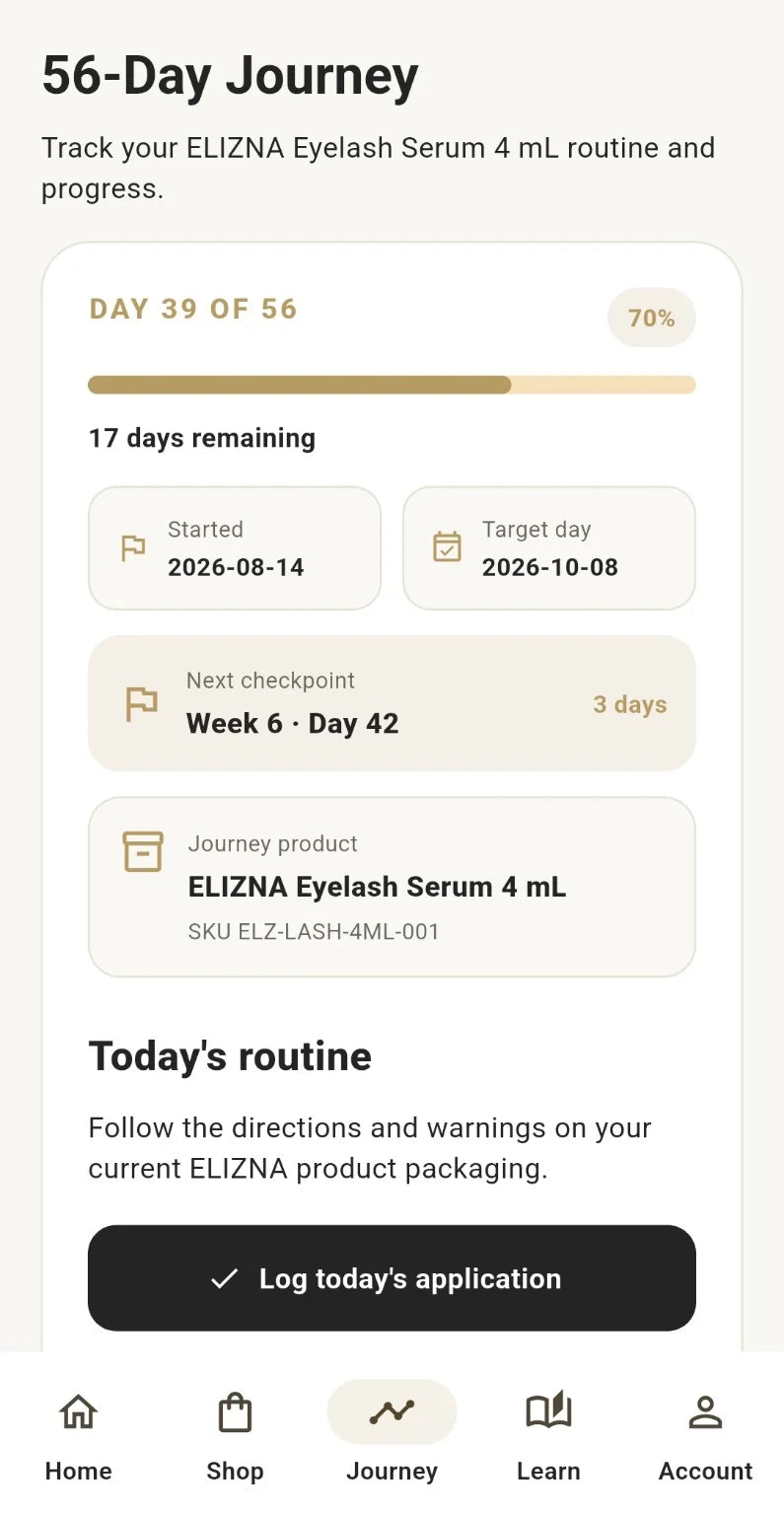 ELIZNA 56-Day Journey screen